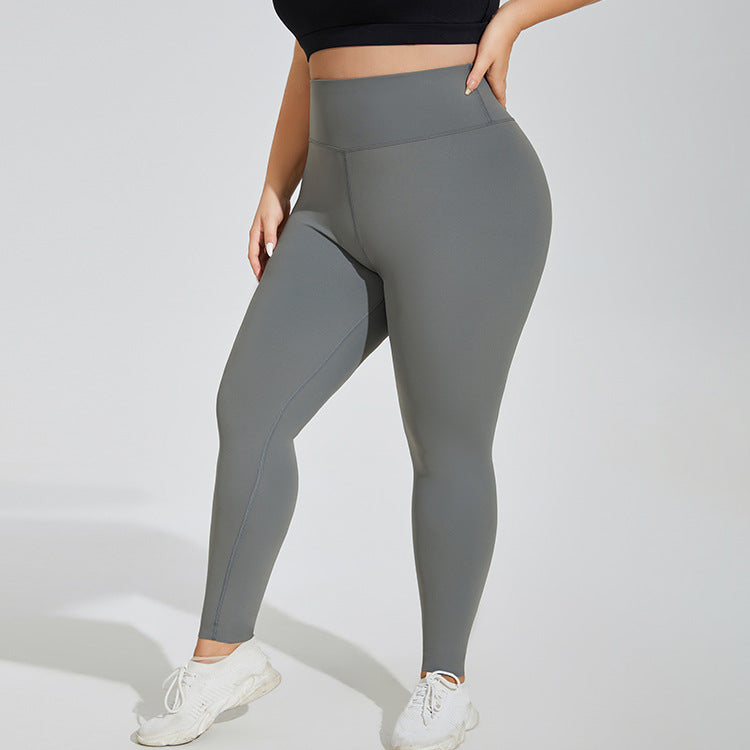 Plus size yogabyxor med hög midja