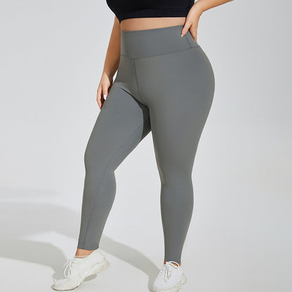 Plus size yogabyxor med hög midja