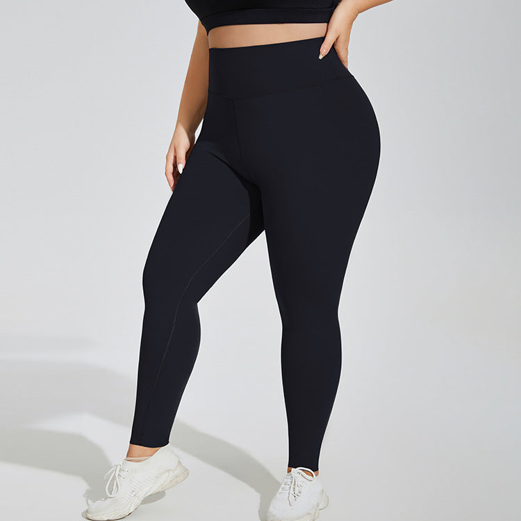 Plus size yogabyxor med hög midja