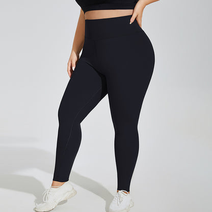 Plus size yogabyxor med hög midja