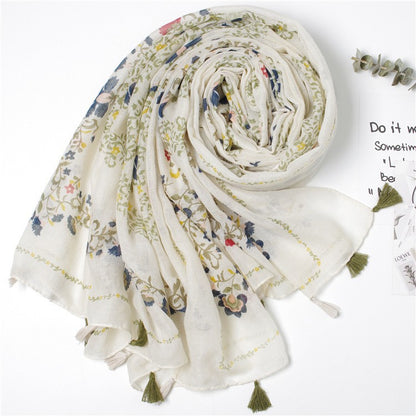 Vintage sidenäcksduk i lapptäckesstil