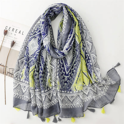 Vintage sidenäcksduk i lapptäckesstil