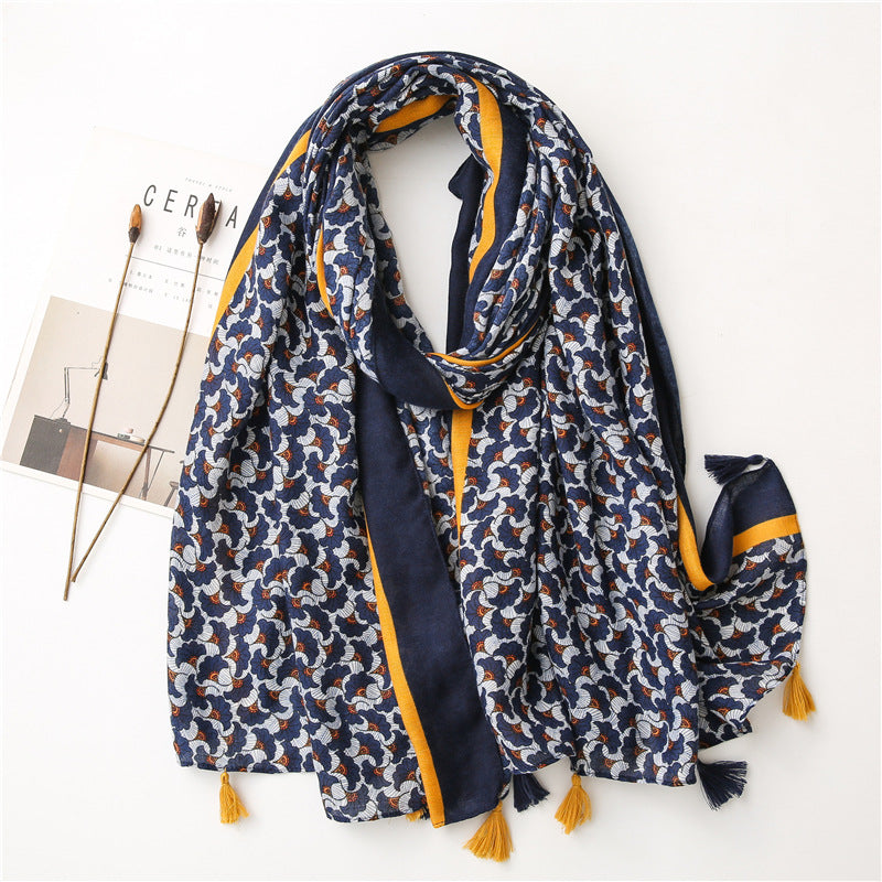 Vintage sidenäcksduk i lapptäckesstil