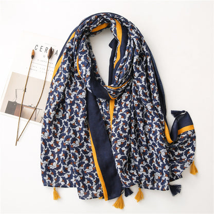 Vintage sidenäcksduk i lapptäckesstil