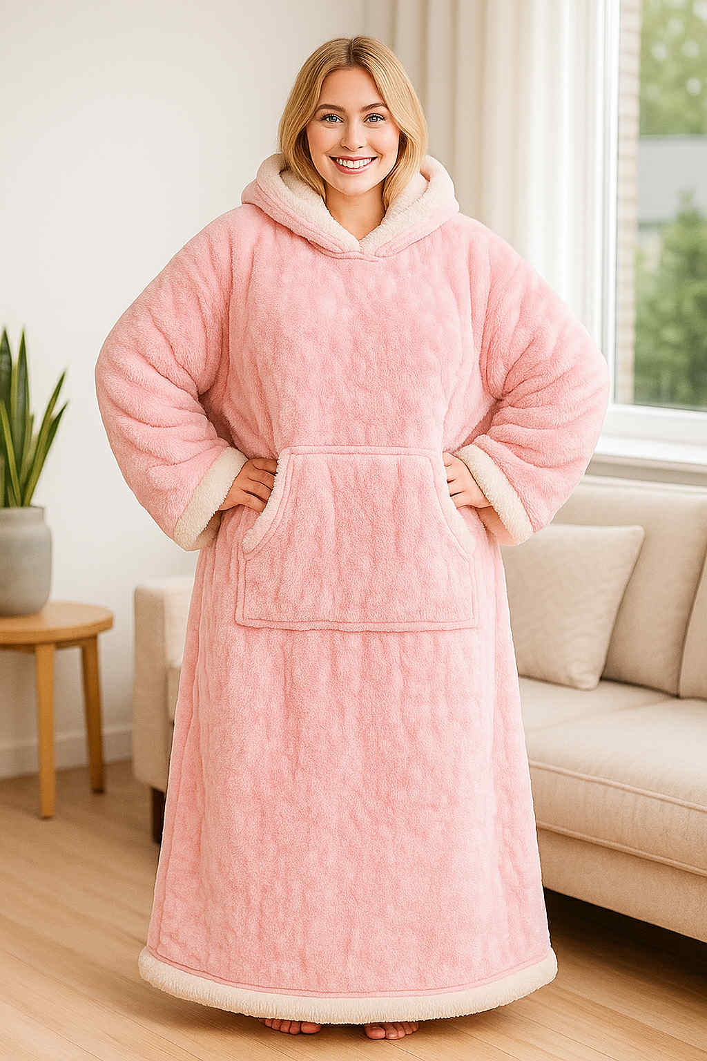 Moln – mjuk TV-filt med päls