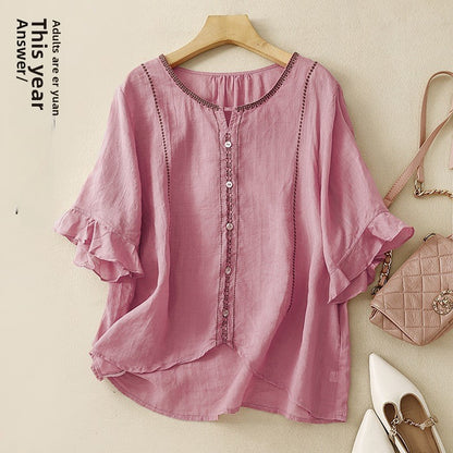 T-shirt i retrostil med halv-ärm