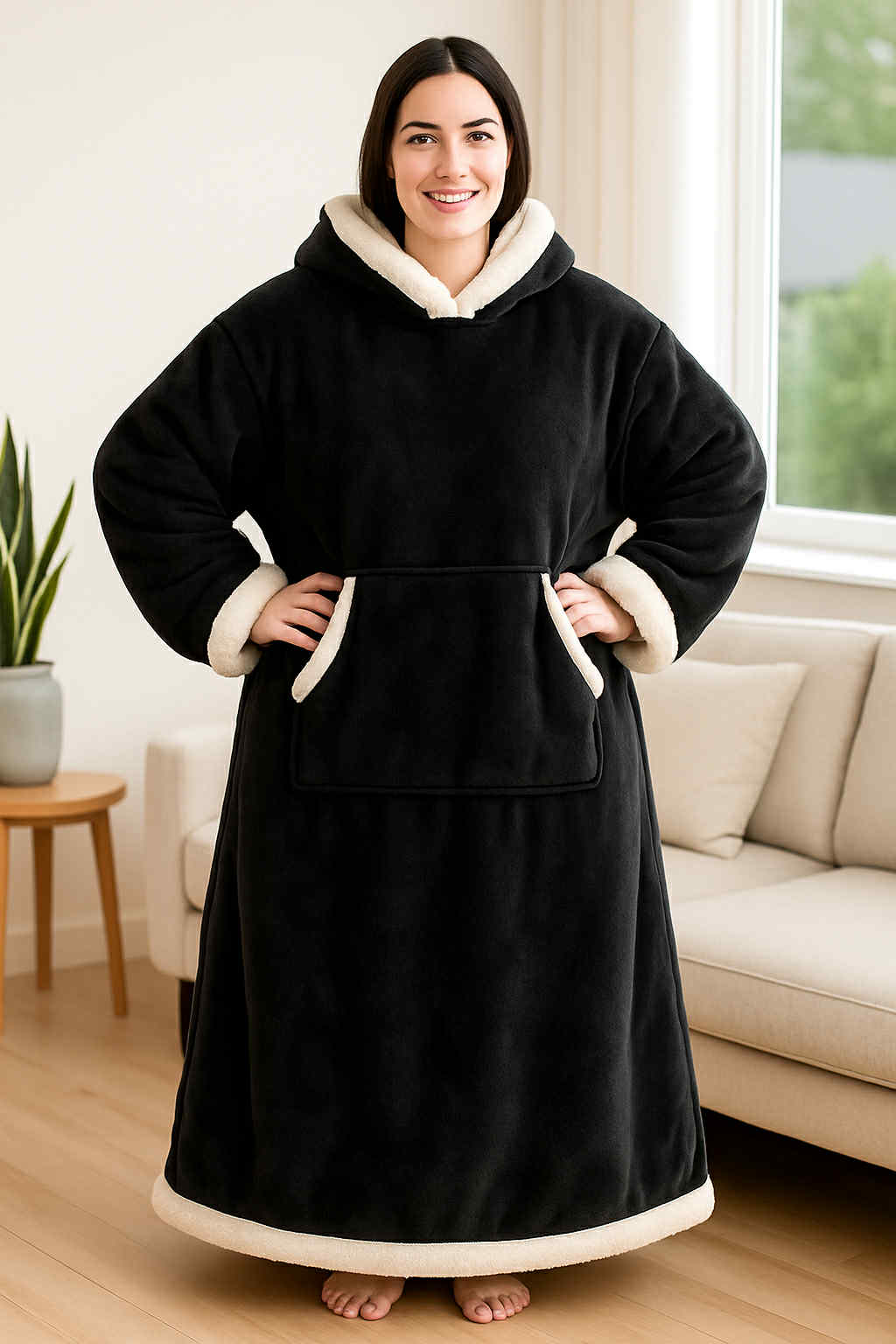 Moln – mjuk TV-filt med päls